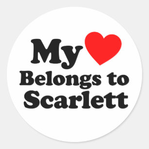 Mijn hart behoort tot Scarlett Ronde Sticker