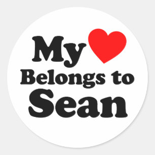 Mijn hart behoort tot Sean Ronde Sticker