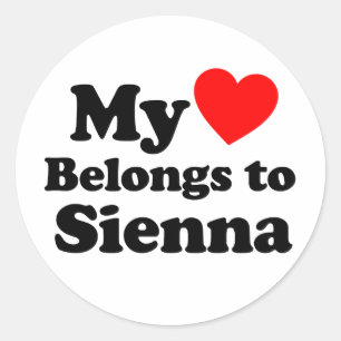 Mijn hart behoort tot Sienna Ronde Sticker