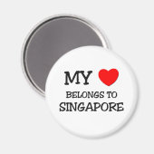 Mijn hart behoort tot SINGAPORE Magneet (Voorkant / Achterkant)
