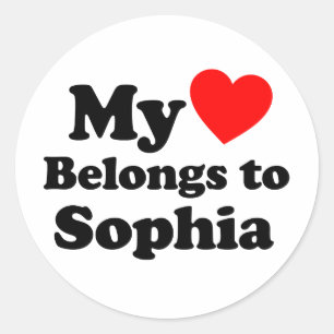 Mijn hart behoort tot Sophia Ronde Sticker