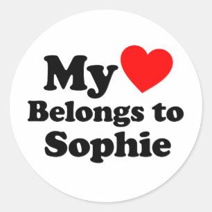 Mijn hart behoort tot Sophie Ronde Sticker