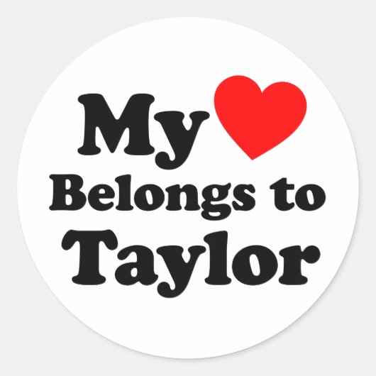 Mijn hart behoort tot Taylor Ronde Sticker (Voorkant)