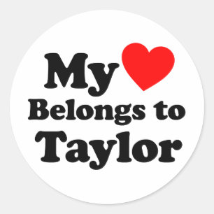 Mijn hart behoort tot Taylor Ronde Sticker