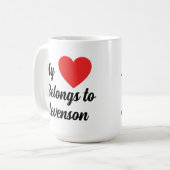 Mijn hart behoort tot | Tekst aanpassen Koffiemok (Voorkant links)