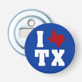 Mijn hart behoort tot Texas Button Flesopener (Voorkant)