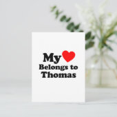 Mijn hart behoort tot Thomas Briefkaart (Staand voorkant)
