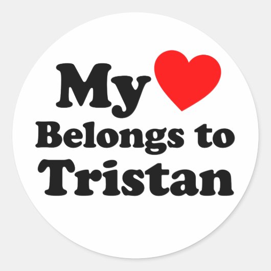 Mijn hart behoort tot Tristan Ronde Sticker (Voorkant)