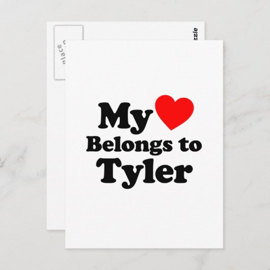 Mijn hart behoort tot Tyler Briefkaart (Voorkant / Achterkant)