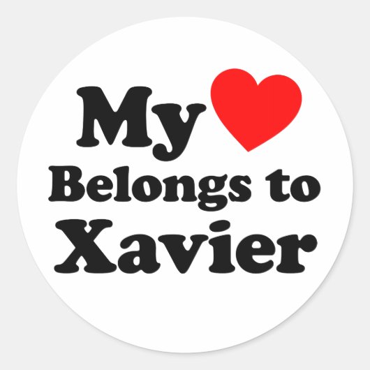 Mijn hart behoort tot Xavier Ronde Sticker (Voorkant)