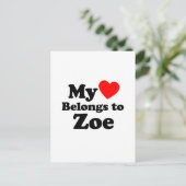 Mijn hart behoort tot Zoe Briefkaart (Staand voorkant)