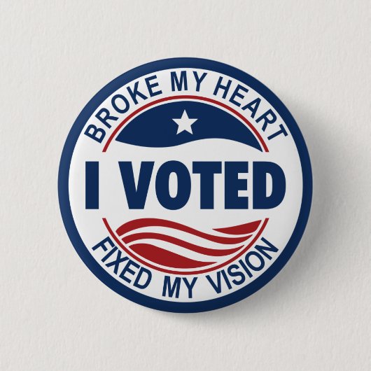 MIJN HART BRAK EN MIJN ZICHT HERSTELDE RONDE BUTTON 5,7 CM (Voorkant)