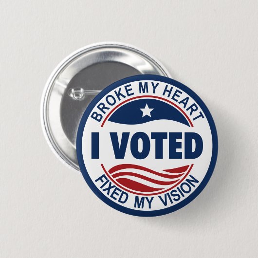 MIJN HART BRAK EN MIJN ZICHT HERSTELDE RONDE BUTTON 5,7 CM (Voorkant /achterkant)