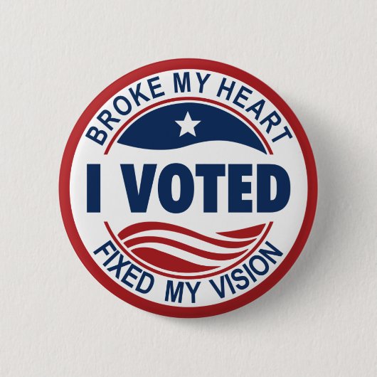 MIJN HART BRAK EN MIJN ZICHT HERSTELDE RONDE BUTTON 5,7 CM (Voorkant)