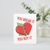 Mijn hart breken briefkaart (Staand voorkant)