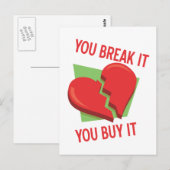 Mijn hart breken briefkaart (Voorkant / Achterkant)