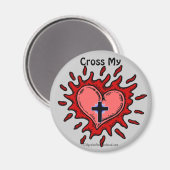 Mijn hart Christelijk Symbool kruisen Magneet (Voorkant / Achterkant)