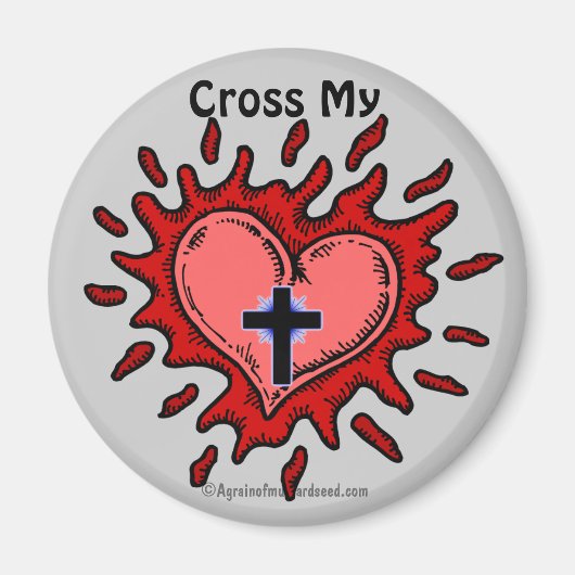 Mijn hart Christelijk Symbool kruisen Magneet (Voorkant)