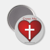 Mijn hart Christelijk Symbool kruisen Magneet (Voorkant / Achterkant)