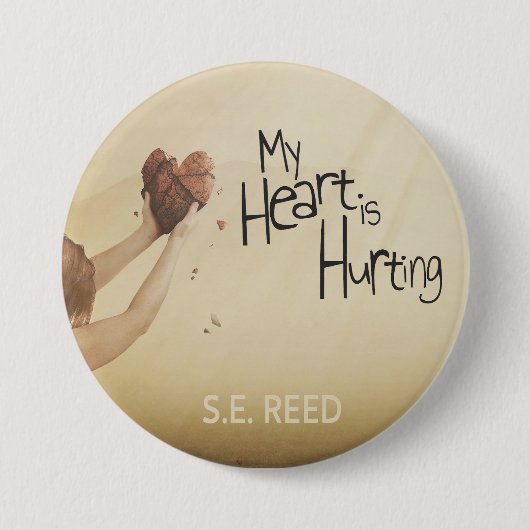 Mijn hart doet pijn  ronde button 7,6 cm (Voorkant)