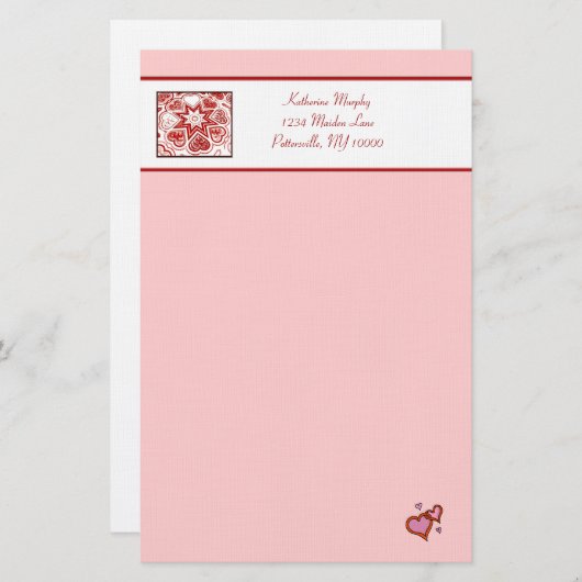 Mijn hart-en-pokerij briefpapier (Voorkant / Achterkant)