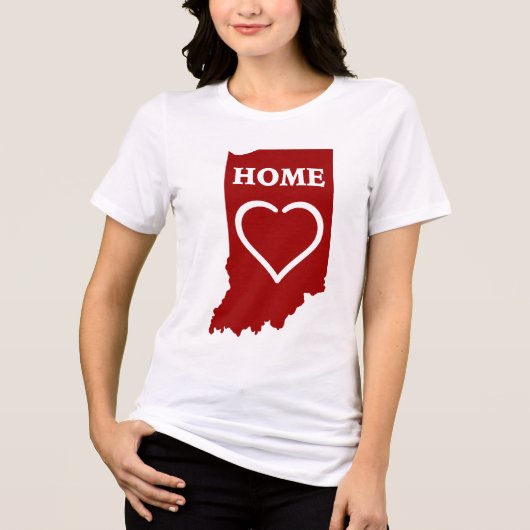 Mijn hart en thuis ligt in Indiana Tri-Blend Shirt (Voorkant)