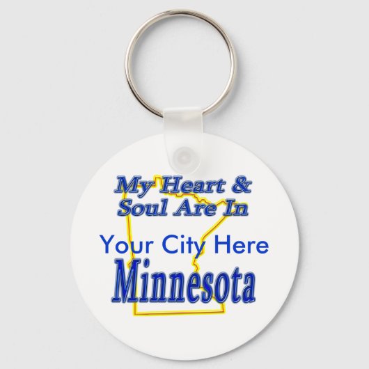 Mijn hart en ziel zijn in Minnesota Sleutelhanger (Voorkant)