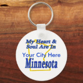 Mijn hart en ziel zijn in Minnesota Sleutelhanger (Voorkant)