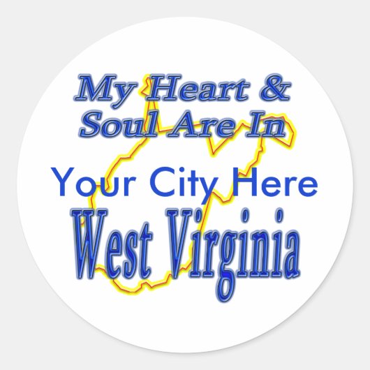 Mijn hart en ziel zijn in West Virginia Ronde Sticker (Voorkant)