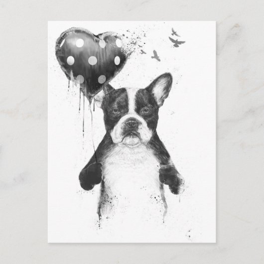 Mijn hart gaat blozen briefkaart (Voorkant)