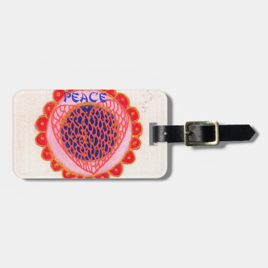 "Mijn hart gaat naar huis voor vrede" Art Print Bagagelabel (Voorkant horizontaal)