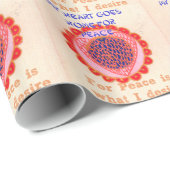 "Mijn hart gaat naar huis voor vrede" Art Print Cadeaupapier (Rol Hoek)