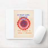 "Mijn hart gaat naar huis voor vrede" Art Print Muismat (Met muis)