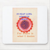 "Mijn hart gaat naar huis voor vrede" Art Print Muismat (Voorkant)