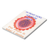 "Mijn hart gaat naar huis voor vrede" Art Print Notitieblok (Linkerzijde)