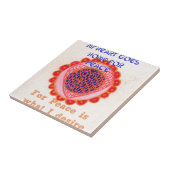 "Mijn hart gaat naar huis voor vrede" Art Print Tegeltje (Zijkant)