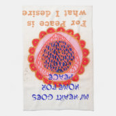 "Mijn hart gaat naar huis voor vrede" Art Print Theedoek (Verticaal)