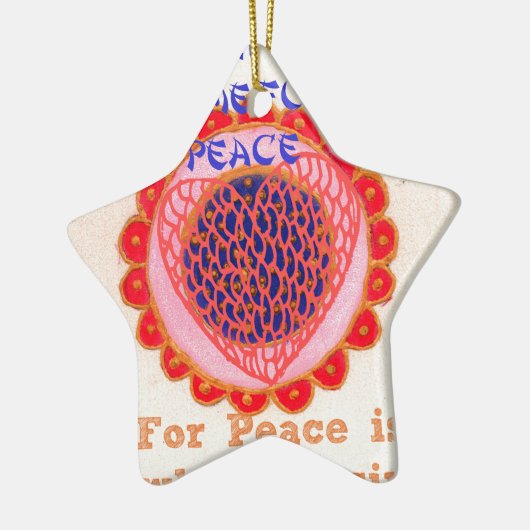 Mijn hart gaat naar huis voor vrede.png keramisch ornament (Links)