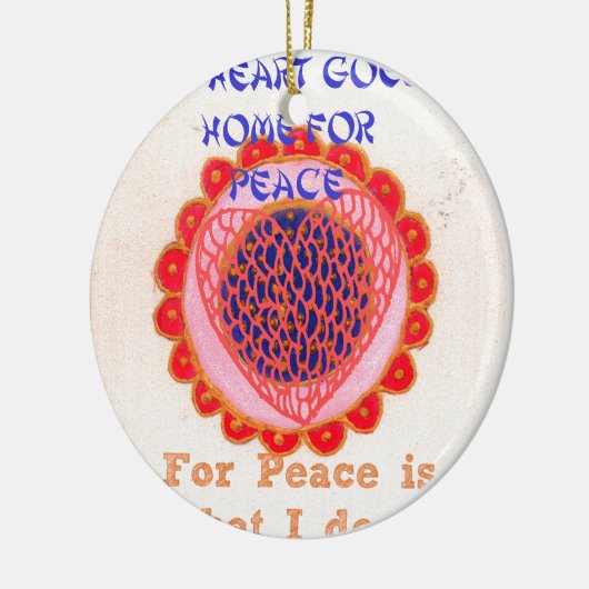 Mijn hart gaat naar huis voor vrede.png keramisch ornament (Links)