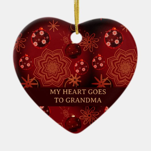 Mijn hart gaat naar oma keramisch ornament (Voorkant)