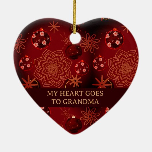 Mijn hart gaat naar oma keramisch ornament (Achterkant)