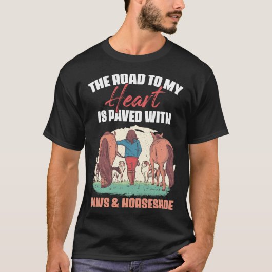 Mijn hart geplaveid met poten & hoefijzers Boer vo T-shirt (Voorkant)