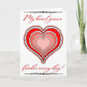 Mijn hart groeit Fonder Valentijnsdag Kaart (Voorkant)