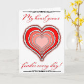 Mijn hart groeit Fonder Valentijnsdag Kaart (Gele Bloem)