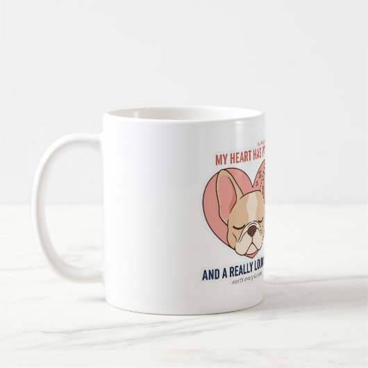 Mijn hart heeft poten Frans Bulldog Snurk Design Koffiemok (Links)