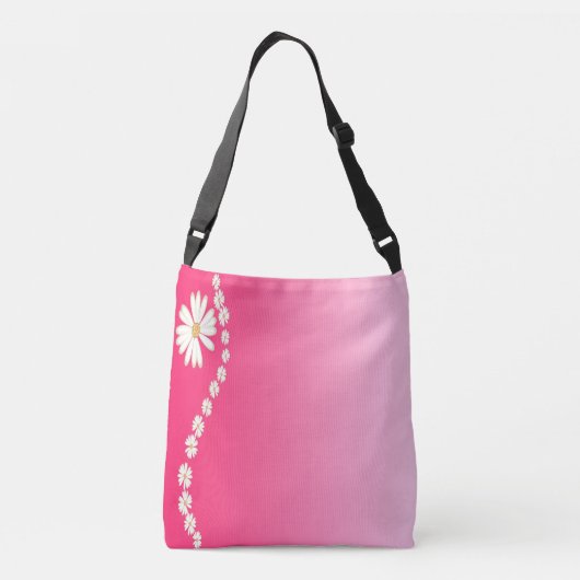 Mijn hart heeft witte bloemen crossbody tas (Achterkant)