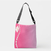 Mijn hart heeft witte bloemen crossbody tas (Voorkant)