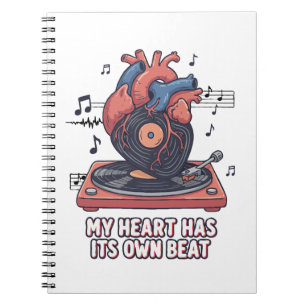 "Mijn Hart Heeft Zijn Eigen Ritme" Grappige Vinylp Notitieboek