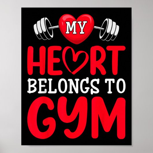Mijn hart hoort bij Gym Funny Valentijnsdag Poster (Voorkant)