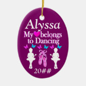 MIJN HART HOORT BIJ HET DANSEN VAN GEPERSONALISEER KERAMISCH ORNAMENT (Voorkant)